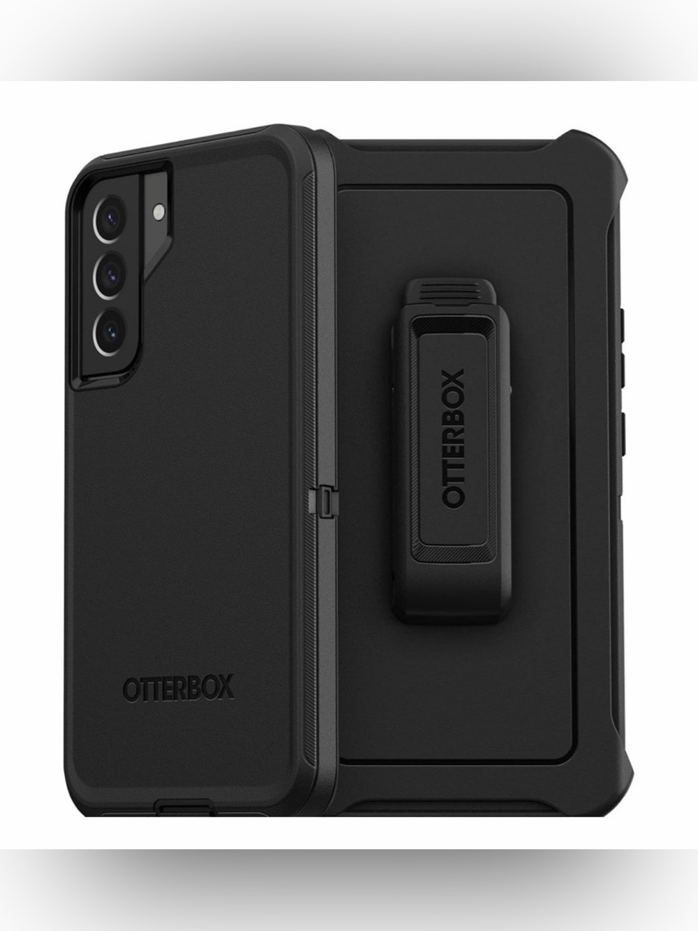 S22 Plus Black Defender Series Rugged Phone Case